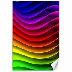 Spectrum Rainbow Background Surface Stripes Texture Waves Canvas 20  X 30   by Simbadda