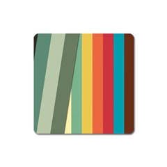 Texture Stripes Lines Color Bright Square Magnet by Simbadda