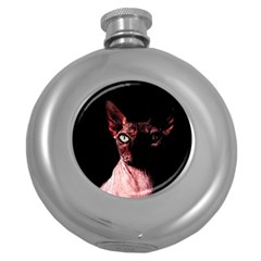 Sphynx Cat Round Hip Flask (5 Oz) by Valentinaart