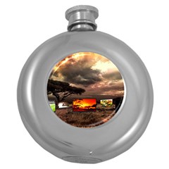 Africa Round Hip Flask (5 Oz) by Valentinaart