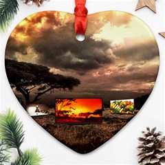 Africa Heart Ornament (two Sides) by Valentinaart