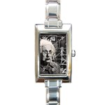 Albert Einstein Rectangle Italian Charm Watch Front