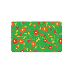 Floral Pattern Magnet (name Card) by Valentinaart