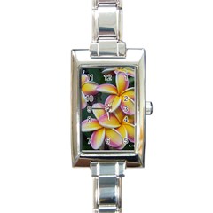 Premier Mix Flower Rectangle Italian Charm Watch by alohaA