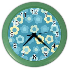 Floral Pattern Color Wall Clocks by Valentinaart