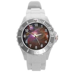 Orion Nebula Round Plastic Sport Watch (l) by SpaceShop