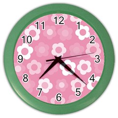 Floral Pattern Color Wall Clocks by Valentinaart