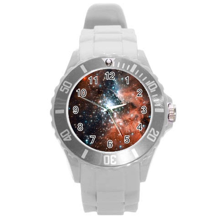 Star Cluster Round Plastic Sport Watch (L)