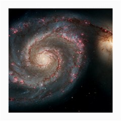 Whirlpool Galaxy And Companion Medium Glasses Cloth (2-side) by SpaceShop