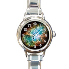 Crab Nebula Round Italian Charm Watch by SpaceShop