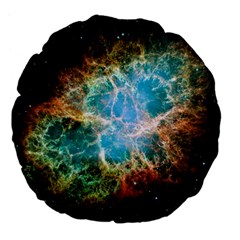 Crab Nebula Large 18  Premium Flano Round Cushions by SpaceShop