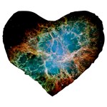 Crab Nebula Large 19  Premium Flano Heart Shape Cushions Back