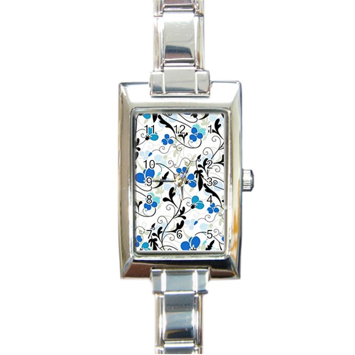 Floral pattern Rectangle Italian Charm Watch