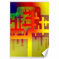 Binary Binary Code Binary System Canvas 12  X 18   by Simbadda