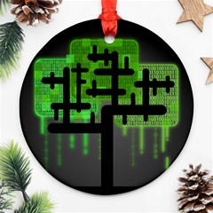 Binary Binary Code Binary System Round Ornament (two Sides) by Simbadda