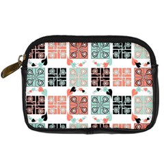 Mint Black Coral Heart Paisley Digital Camera Cases by Simbadda