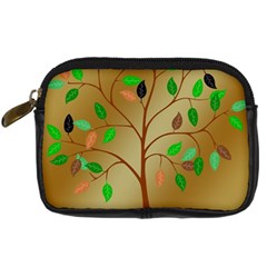 Tree Root Leaves Contour Outlines Digital Camera Cases by Simbadda