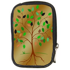 Tree Root Leaves Contour Outlines Compact Camera Cases by Simbadda