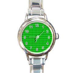 St  Patricks Day Green Round Italian Charm Watch by PhotoNOLA