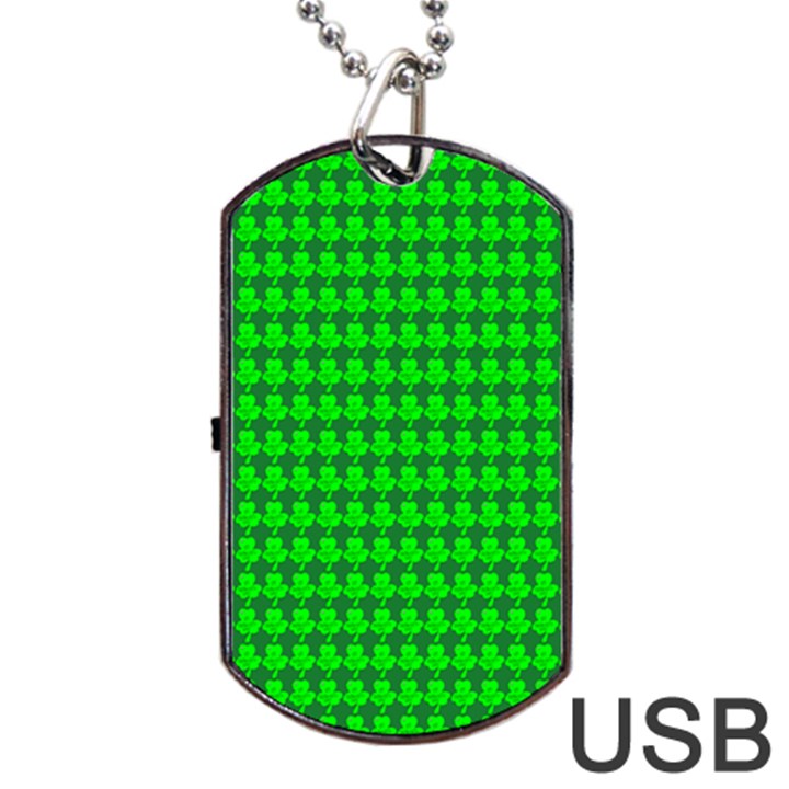 St  Patricks Day Green Dog Tag USB Flash (One Side)