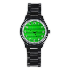 St  Patricks Day Green Stainless Steel Round Watch by PhotoNOLA