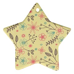 Seamless Spring Flowers Patterns Ornament (star) by TastefulDesigns