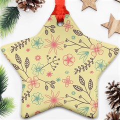 Seamless Spring Flowers Patterns Star Ornament (two Sides) by TastefulDesigns