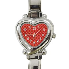 Abstract Seamless Floral Pattern Heart Italian Charm Watch by Simbadda