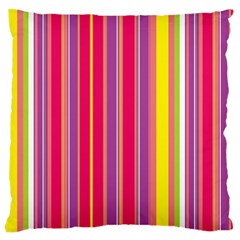 Stripes Colorful Background Large Cushion Case (two Sides) by Simbadda