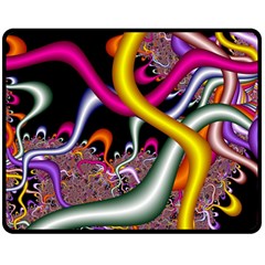 Fractal Roots Double Sided Fleece Blanket (medium)  by Simbadda