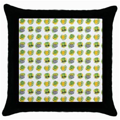 St Patrick S Day Background Symbols Throw Pillow Case (black) by Simbadda