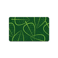 Vector Seamless Green Leaf Pattern Magnet (name Card) by Simbadda