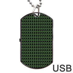 Clovers On Black Dog Tag Usb Flash (two Sides) by PhotoNOLA