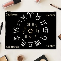 Astrology Chart With Signs And Symbols From The Zodiac Gold Colors Cosmetic Bag (xl) by Amaryn4rt