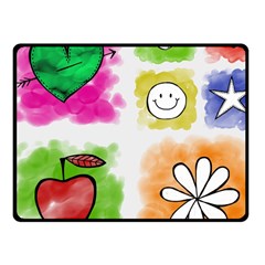 A Set Of Watercolour Icons Fleece Blanket (small) by Amaryn4rt