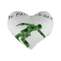 St  Patrick s Day Standard 16  Premium Heart Shape Cushions by Valentinaart