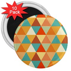 Triangles Pattern  3  Magnets (10 Pack)  by TastefulDesigns