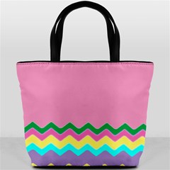 Easter Chevron Pattern Stripes Bucket Bags by Amaryn4rt