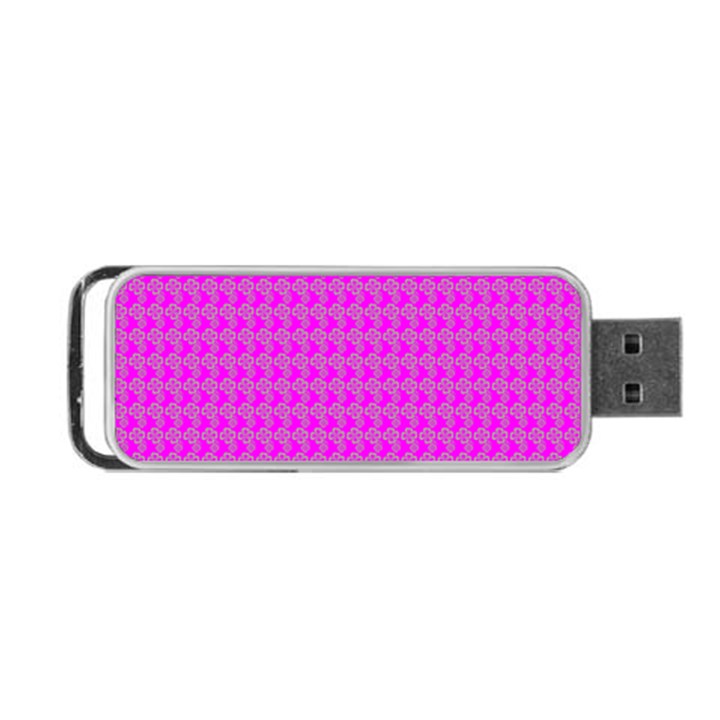 Clovers On Pink Portable USB Flash (Two Sides)