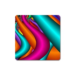 Fractal Wallpaper Color Pipes Square Magnet by Amaryn4rt