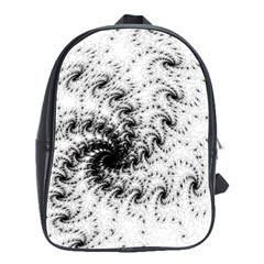 Fractal Black Spiral On White School Bags(large)  by Amaryn4rt