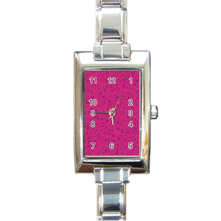 Pink pattern Rectangle Italian Charm Watch