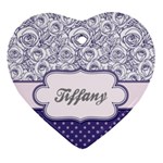 Pattern Purple 2 Heart Ornament (Two Sides) Front