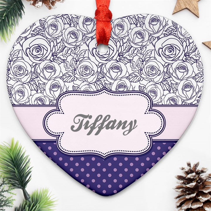 Pattern Purple 2 Heart Ornament (Two Sides)