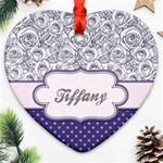 Pattern Purple 2 Heart Ornament (Two Sides) Back