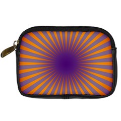 Retro Circle Lines Rays Orange Digital Camera Cases by Amaryn4rt