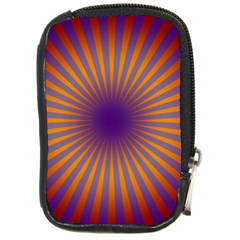 Retro Circle Lines Rays Orange Compact Camera Cases by Amaryn4rt