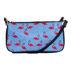 Flamingo Pattern Shoulder Clutch Bags by Valentinaart