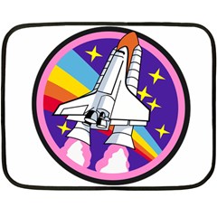 Badge Patch Pink Rainbow Rocket Fleece Blanket (mini) by Amaryn4rt