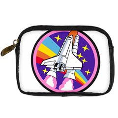 Badge Patch Pink Rainbow Rocket Digital Camera Cases by Amaryn4rt